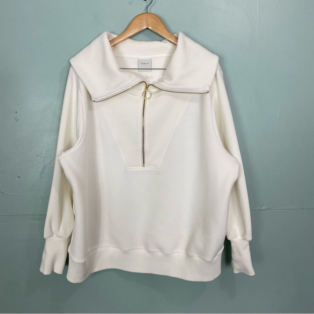 Varley Vine‎ Half Zip Ivory Cream Size 2X